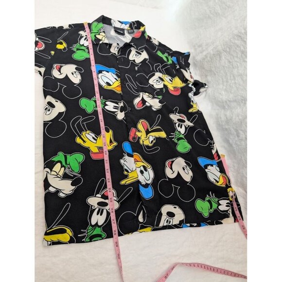 Disney World Camp Shirt Mickey Goofy Donald Pluto Men's Medium All Over Print G5 - Picture 5 of 6